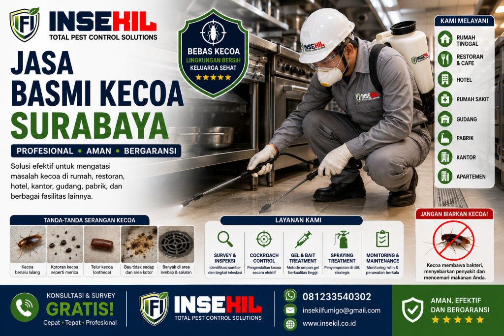Jasa Basmi Kecoa Surabaya