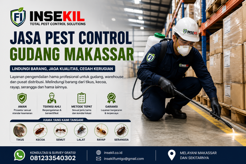 Jasa Pest Control Gudang Makassar