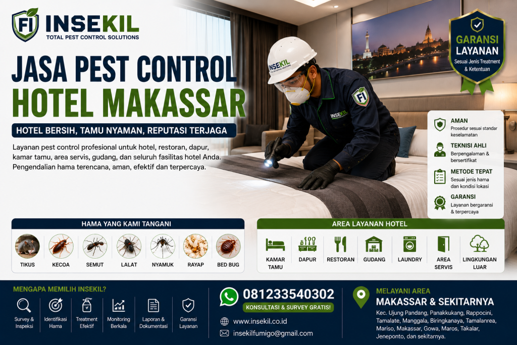 Jasa Pest Control Hotel Makassar - PT INSEKIL FUMIGO INDONESIA Jasa Pest Control Hotel Makassar