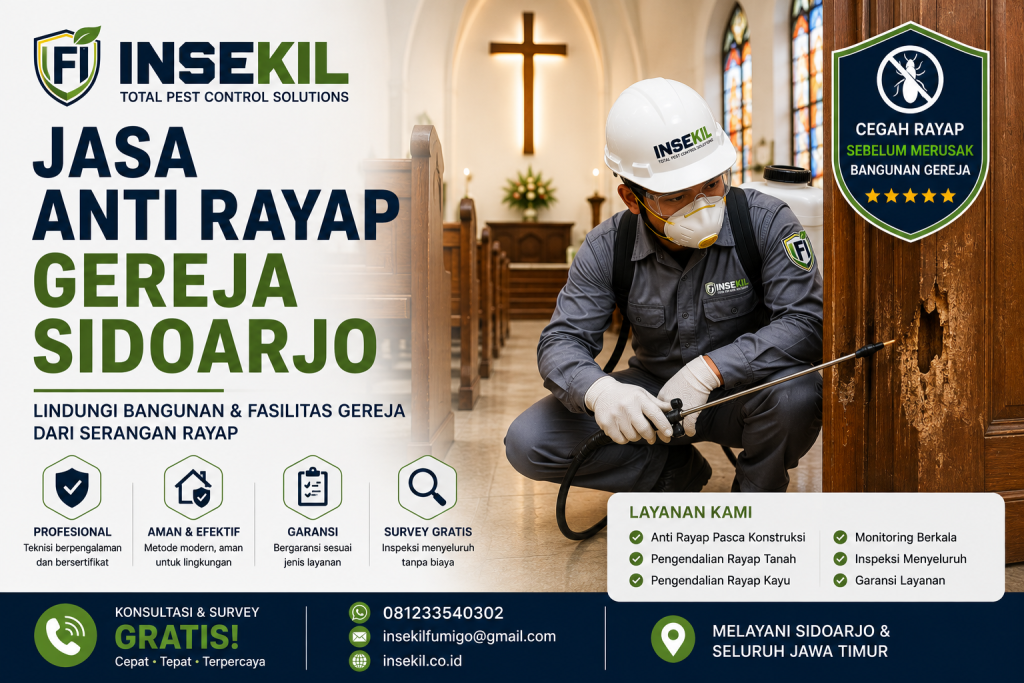 Jasa Anti Rayap Gereja Sidoarjo