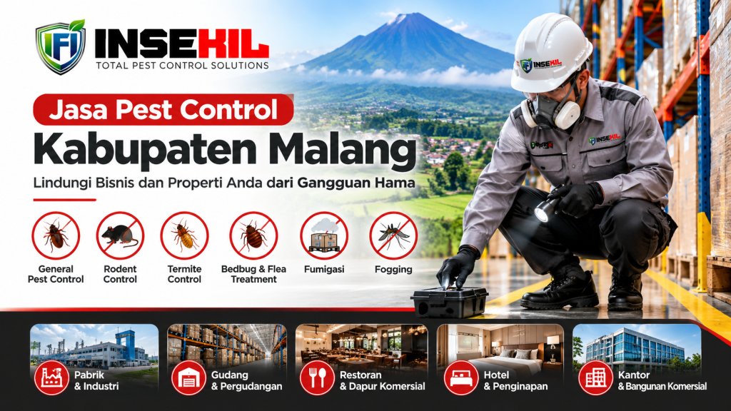 Jasa pest control Kabupaten Malang untuk pabrik, gudang, restoran, hotel, dan bangunan komersial. - PT INSEKIL FUMIGO INDONESIA Jasa pest control Kabupaten Malang untuk pabrik, gudang, restoran, hotel, dan bangunan komersial.