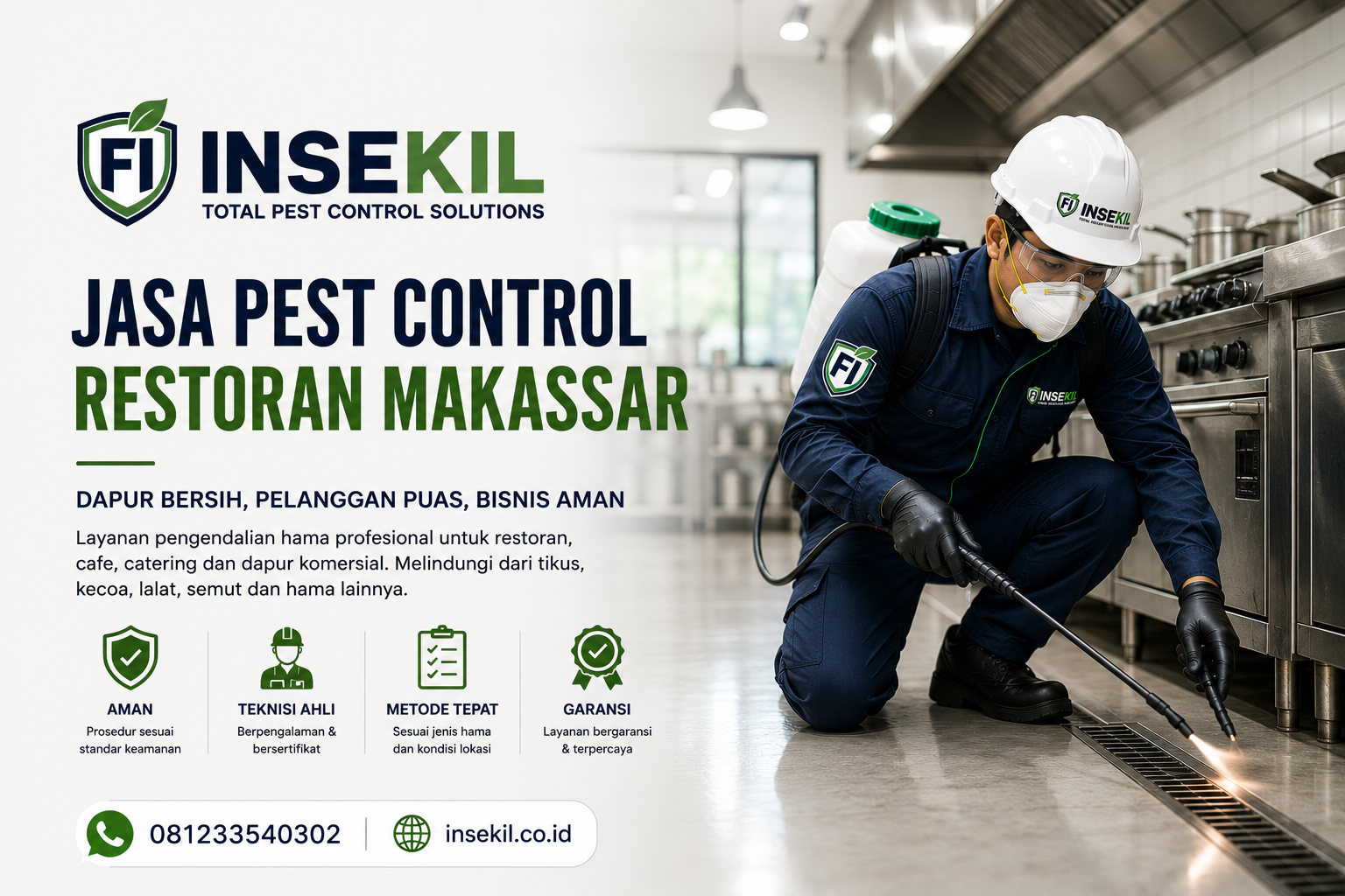 Jasa Pest Control Restoran Makassar Featured - PT INSEKIL FUMIGO INDONESIA Restoran Lebih Nyaman dan Terjaga dengan Jasa Pest Control Restoran Makassar
