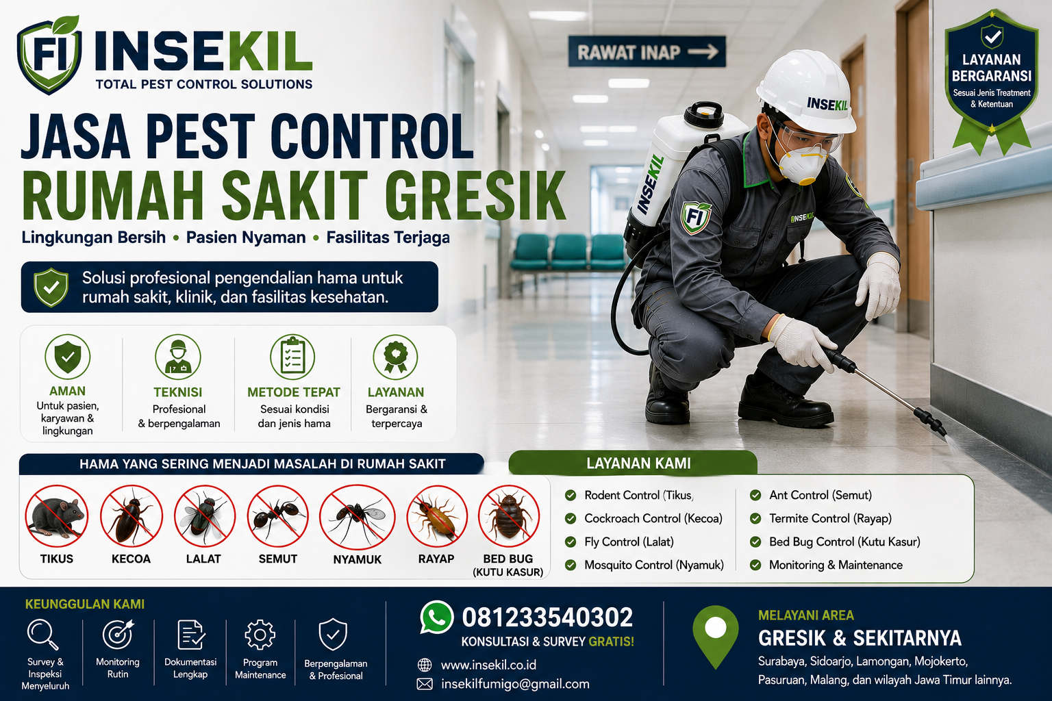 Jasa Pest Control Rumah Sakit Gresik